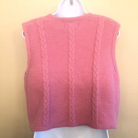 Cider Granny’s Garden Pink Floral Embroidered Knit Sweater Vest Size L - Picture 2 of 9